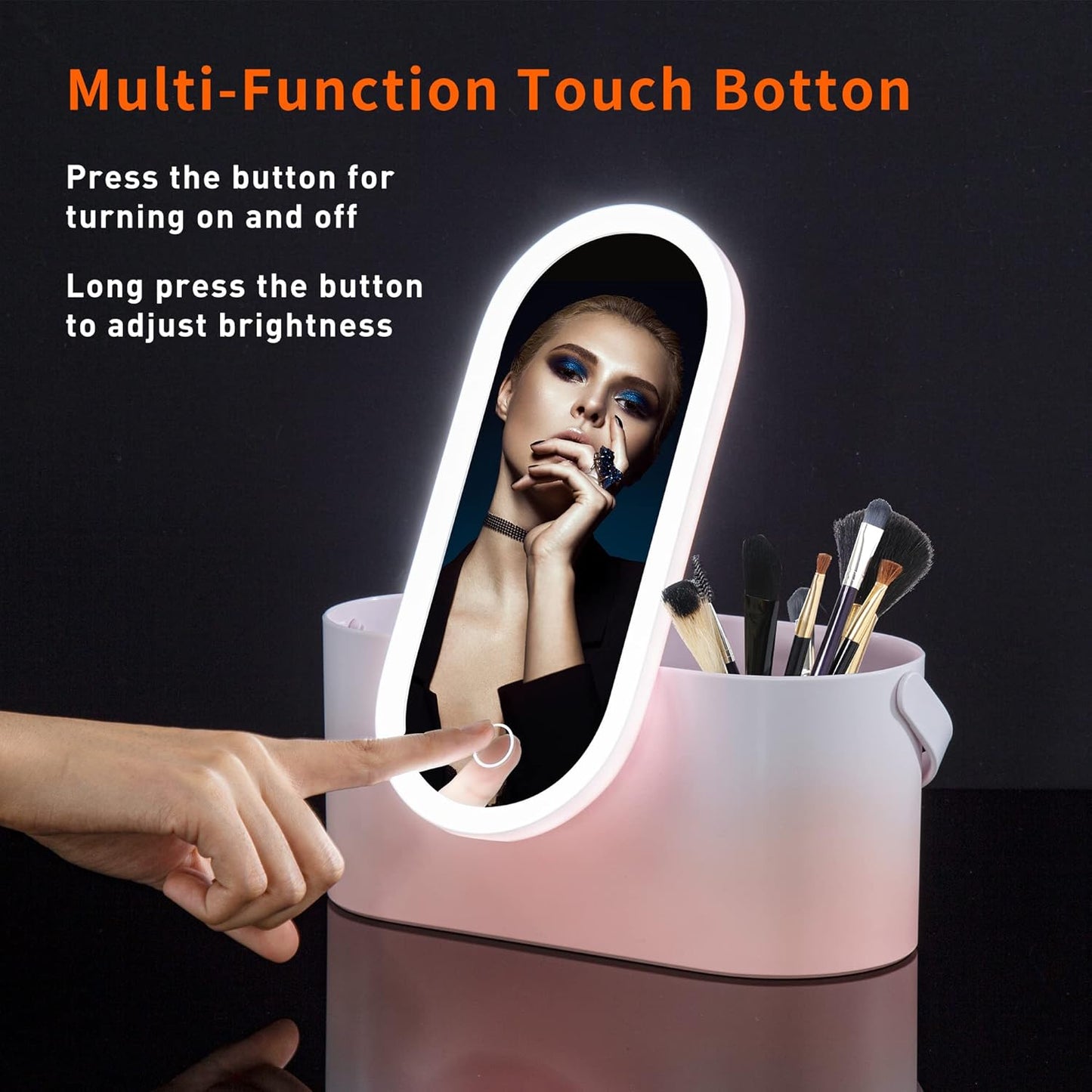 Boîte de Rangement de Maquillage avec Miroir LED