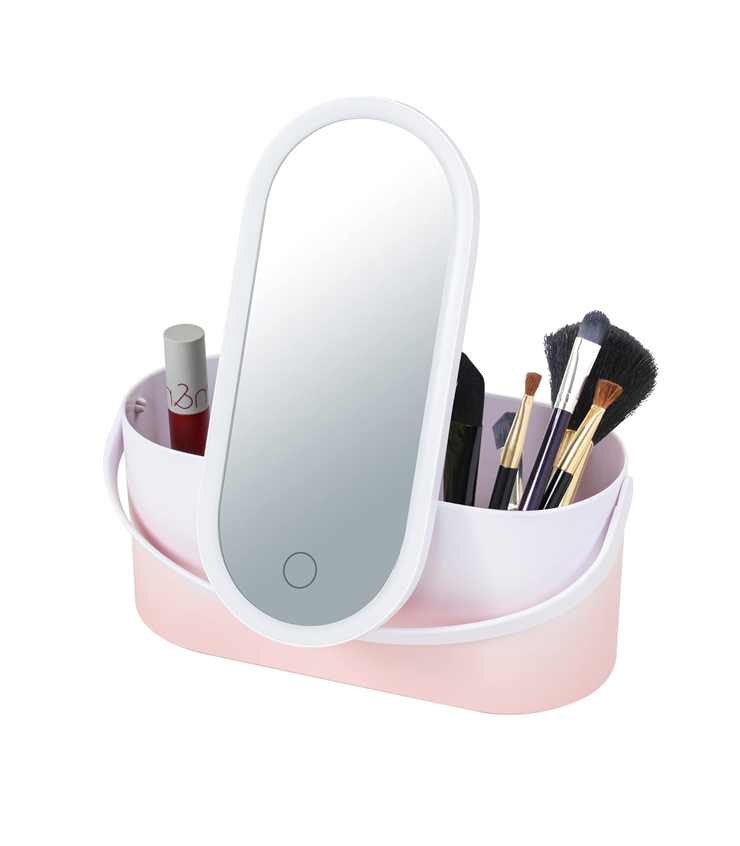 Boîte de Rangement de Maquillage avec Miroir LED