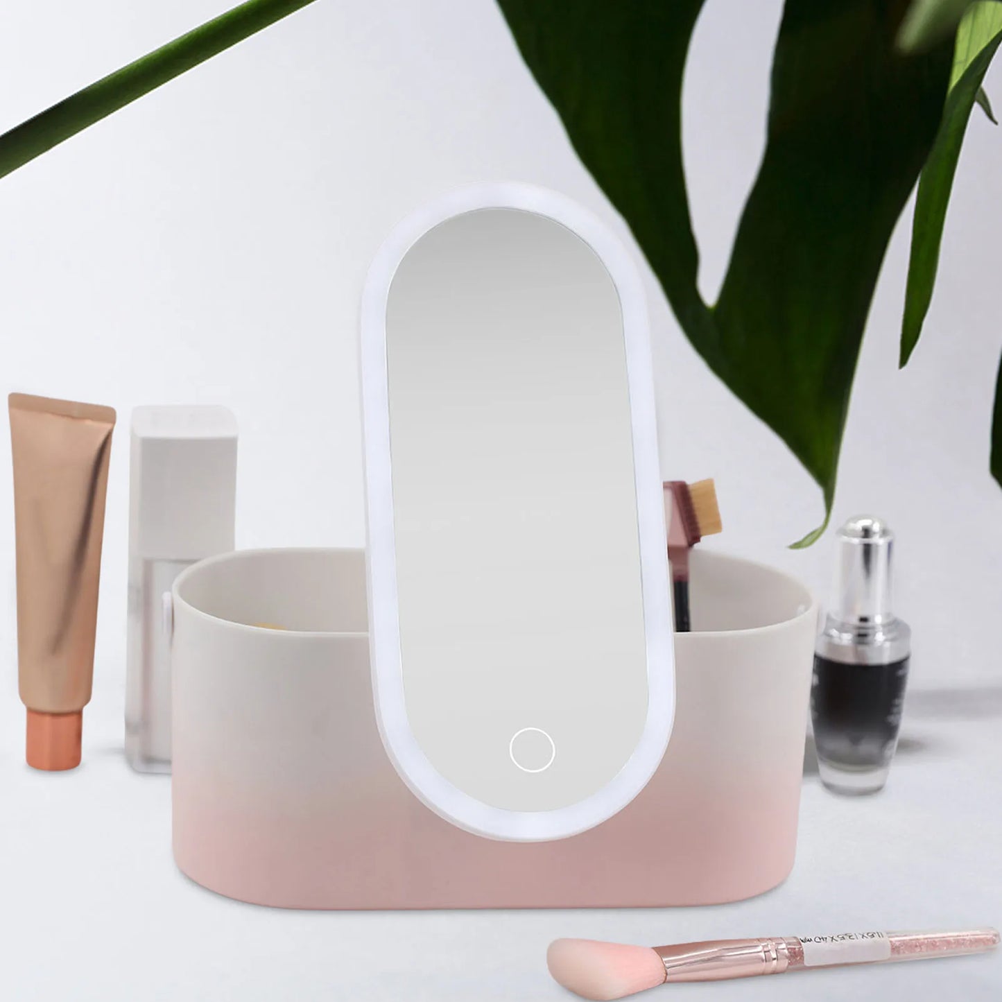 Boîte de Rangement de Maquillage avec Miroir LED